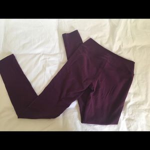 dark maroon purple beyond yoga basic legging size small